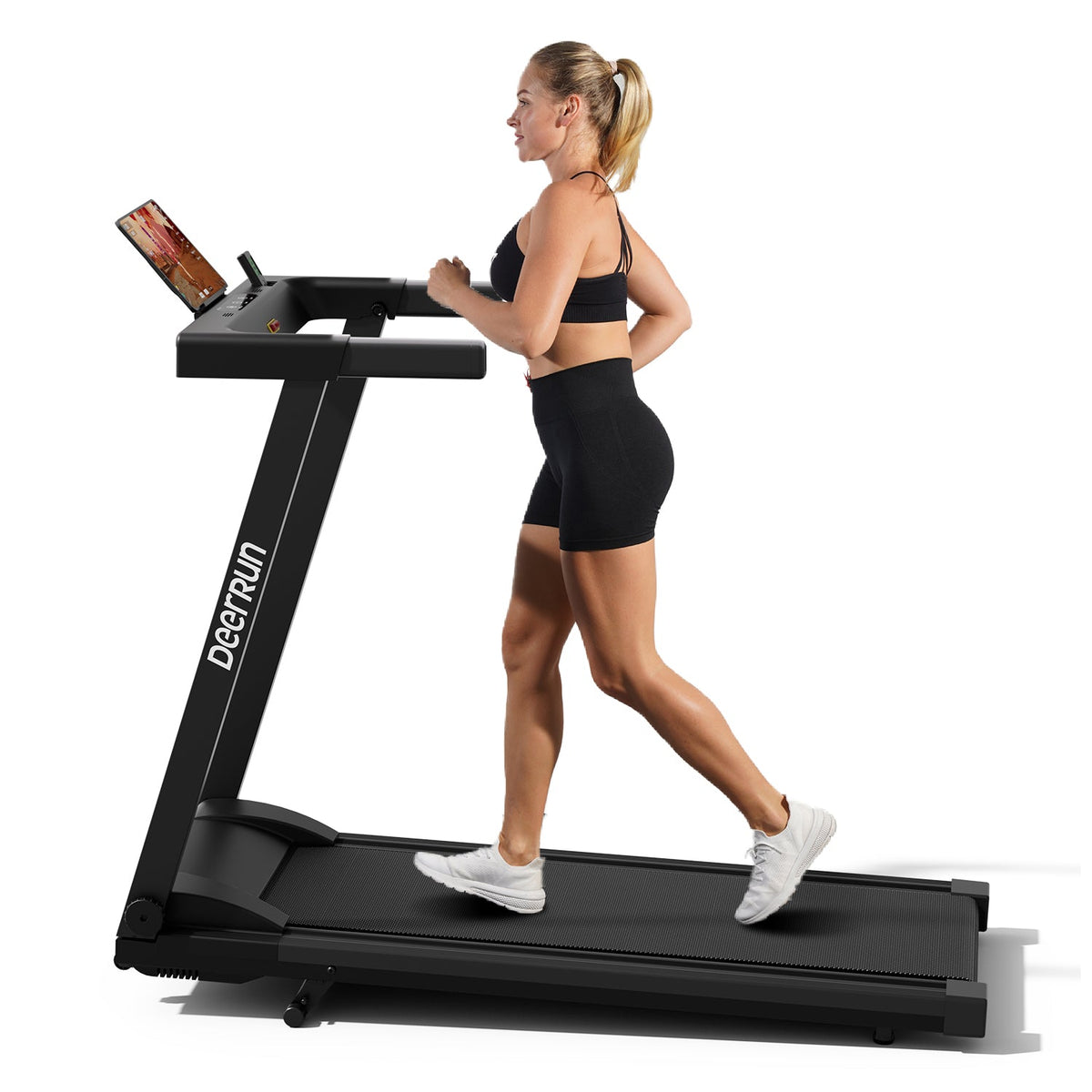 DeerRun All-New 2026 A1 Pro Move+ Smart Foldable Treadmill with 6% Incline & NFC | 350 lbs, 10 mph, Black-37