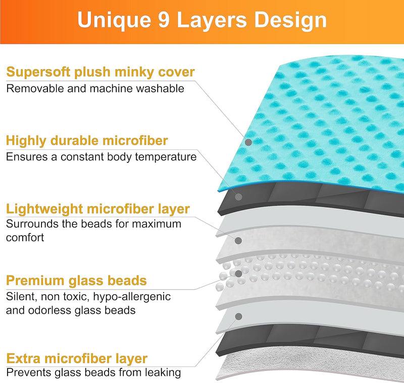 10 Lbs 48'' x 72'' Weighted Blanket for Kids with Removable Cover-6
