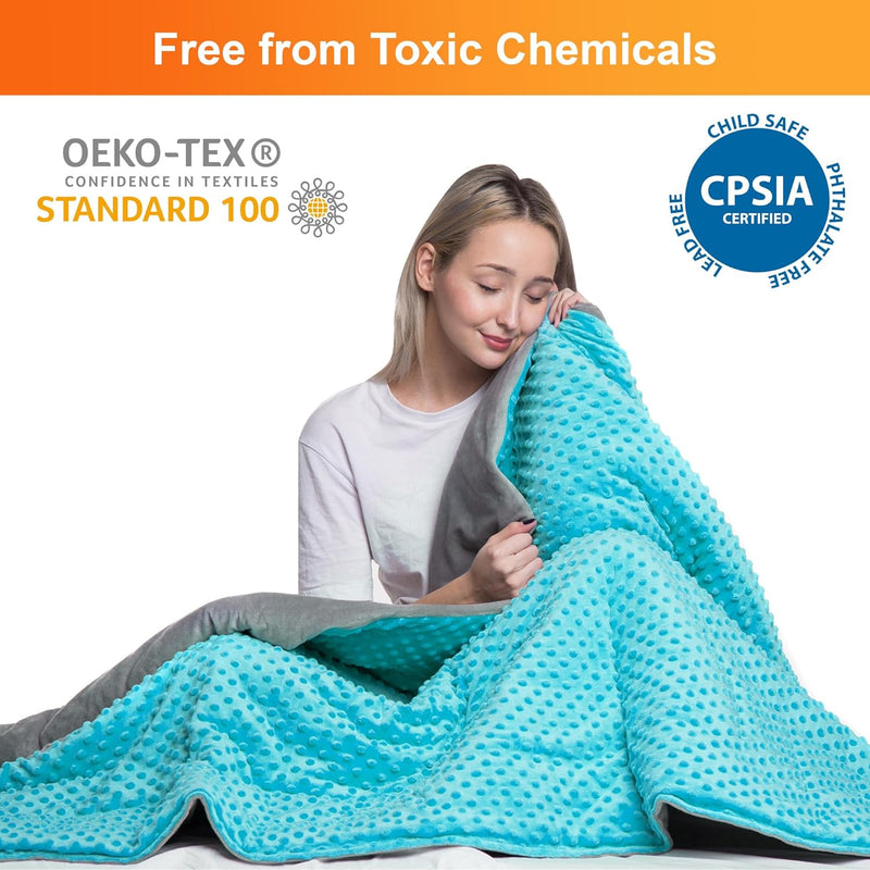 10 Lbs 48'' x 72'' Weighted Blanket for Kids with Removable Cover-7