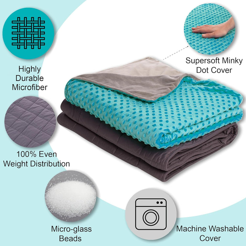 10 Lbs 48'' x 72'' Weighted Blanket for Kids with Removable Cover-8