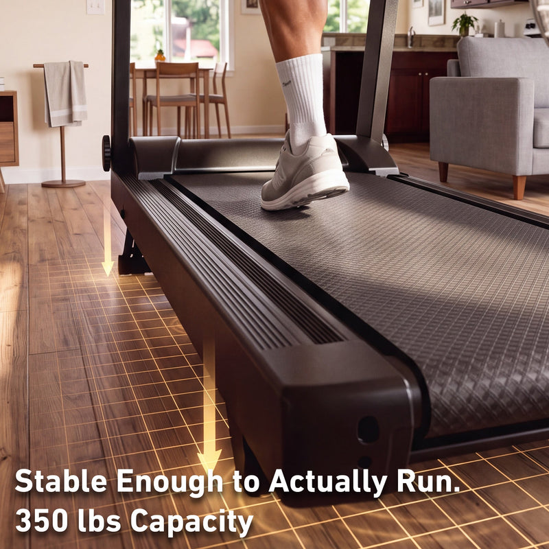 DeerRun All-New 2026 A1 Pro Move+ Smart Foldable Treadmill with 6% Incline & NFC | 350 lbs, 10 mph, Black-8
