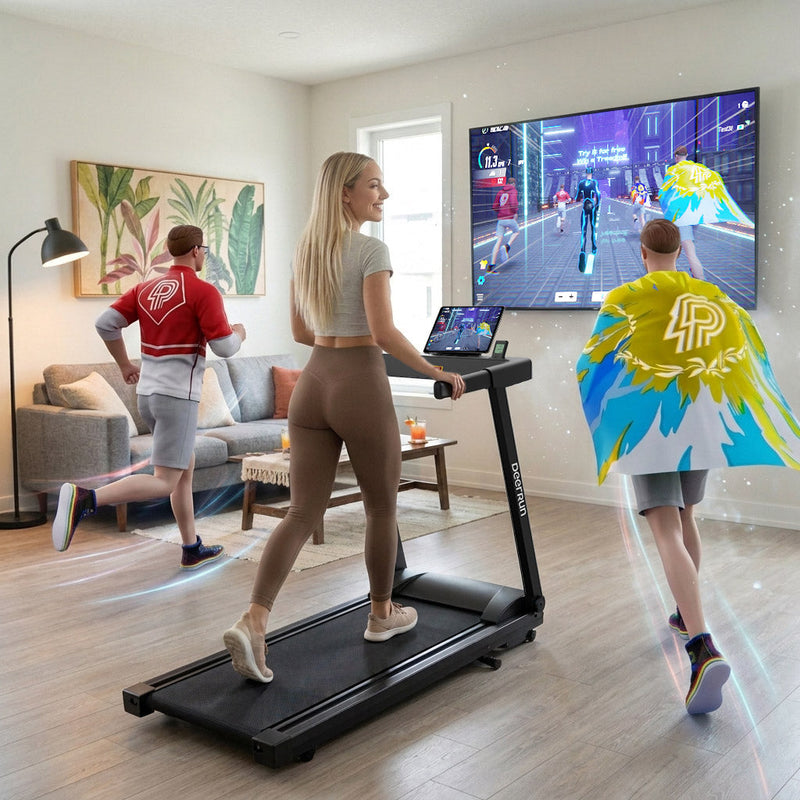 DeerRun All-New 2026 A1 Pro Move+ Smart Foldable Treadmill with 6% Incline & NFC | 350 lbs, 10 mph, Black-10