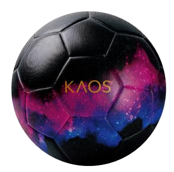 KAOS Graffiti training soccer ball, black and white graphic design