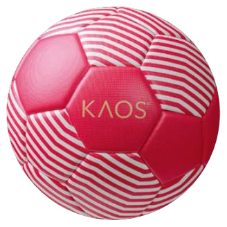 KAOS Stripe training soccer ball, red pinstripe design