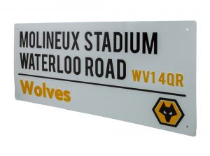 Wolves FC Molineux Stadium Waterloo Road Light Metal Street Sign
