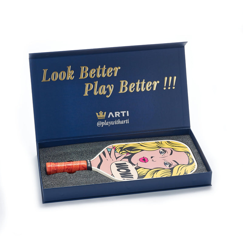 ARTI 16mm T700 Carbon Fiber Kristen & Kristy "WOW" Pickleball Paddle - USA Pickleball Approved-4