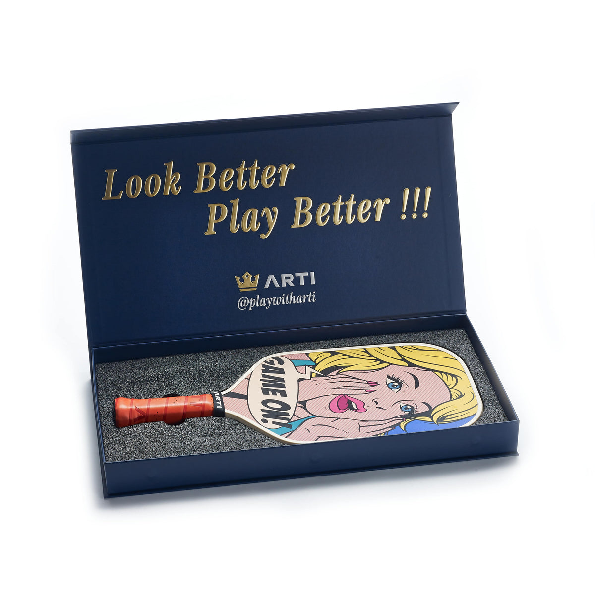ARTI 16mm T700 Carbon Fiber Kristen & Kristy "GAME ON" Pickleball Paddle - USA Pickleball Approved-4