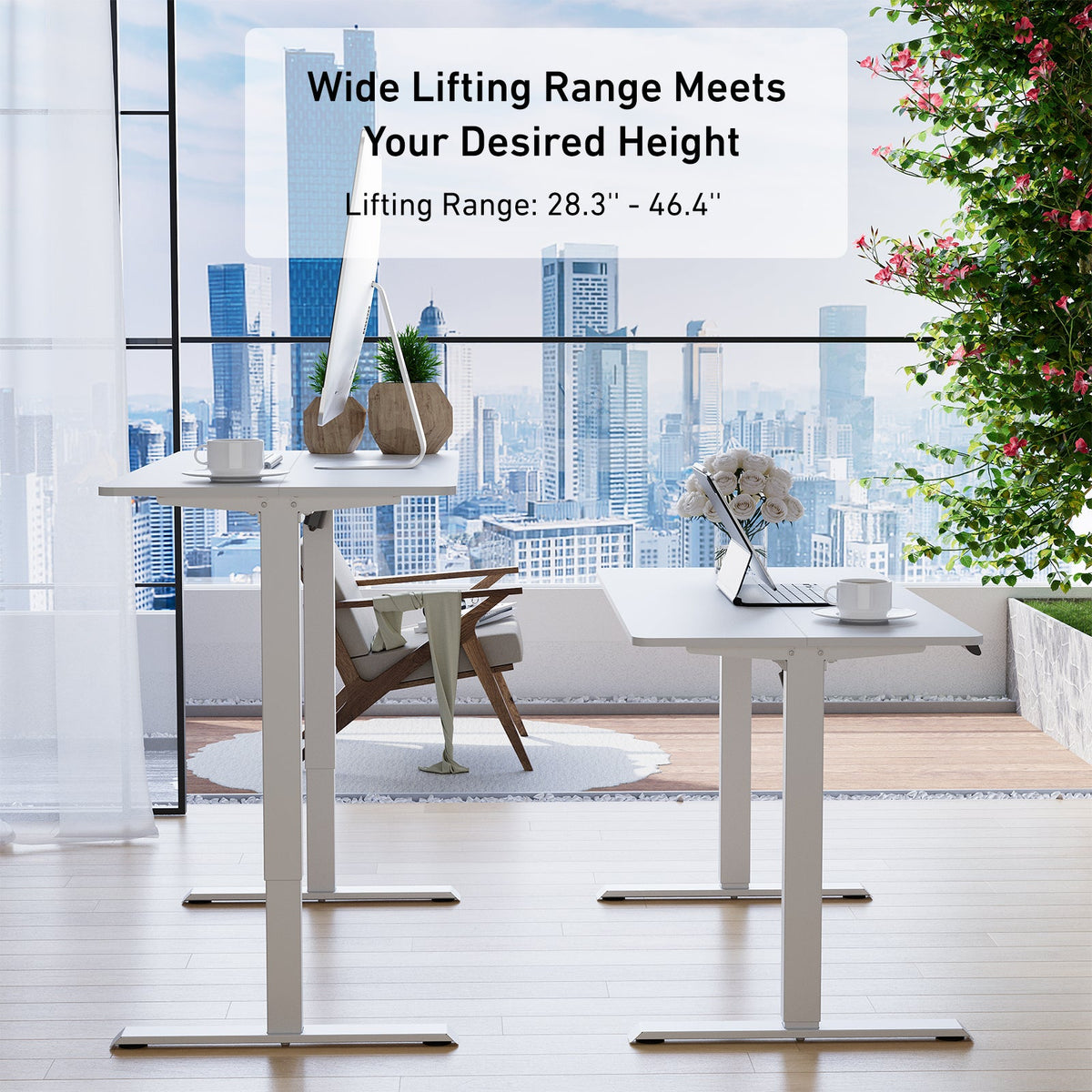DeerRun®Electric Standing Desk, 39 x 23 Inches Height Adjustable-8