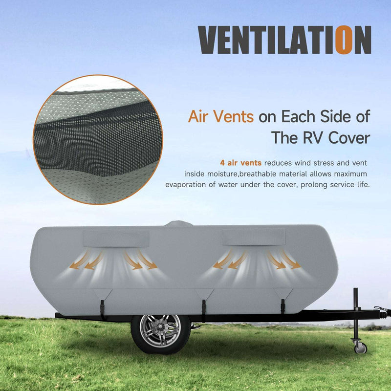 DikaSun 7 Layers Pop Up Camper Cover, Breathable UV Resistant Windproof Waterproof RV Cover-5