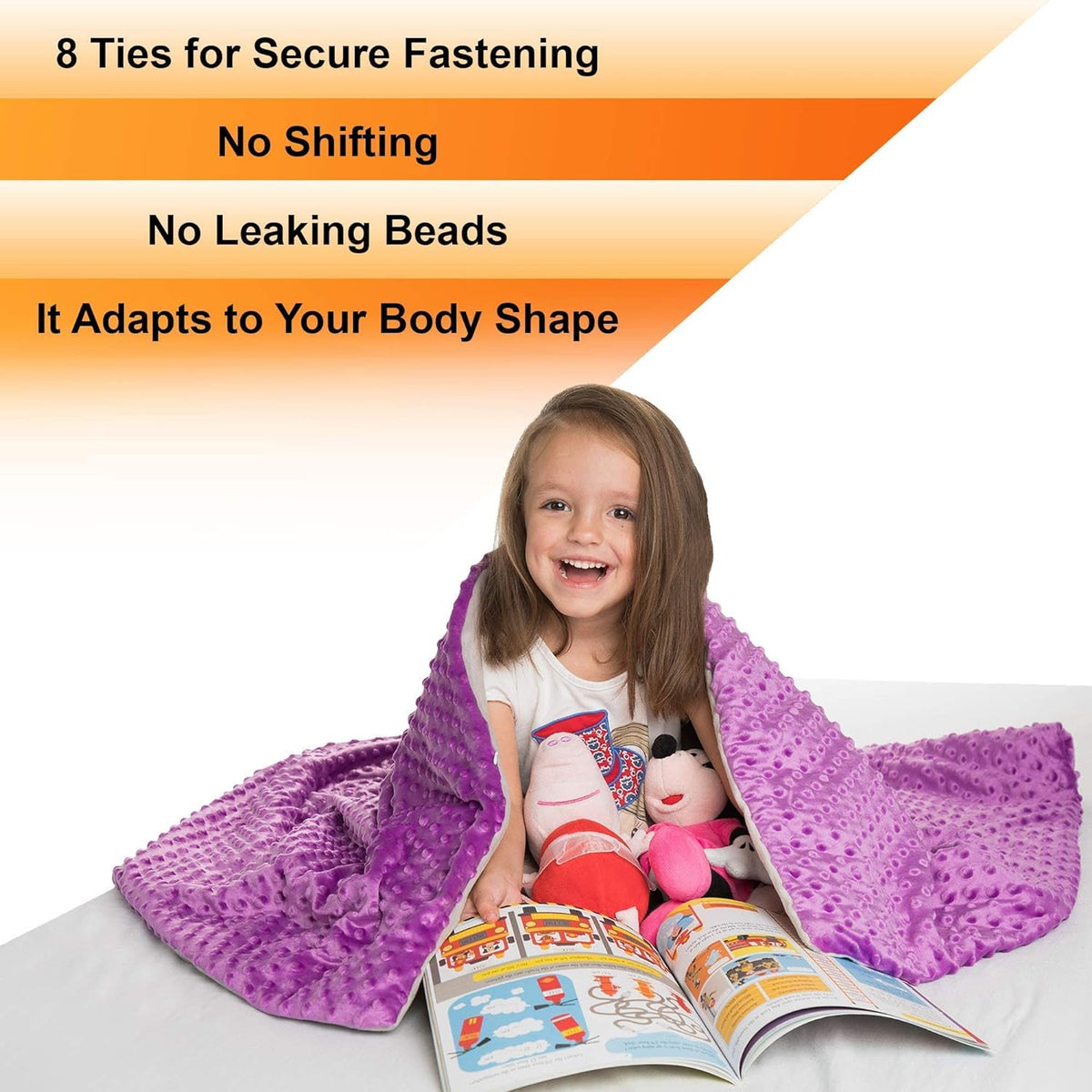 5 Lbs Kids Weighted Blanket with Cover | 36"x48" | 100% Cotton, Glass Beads-16