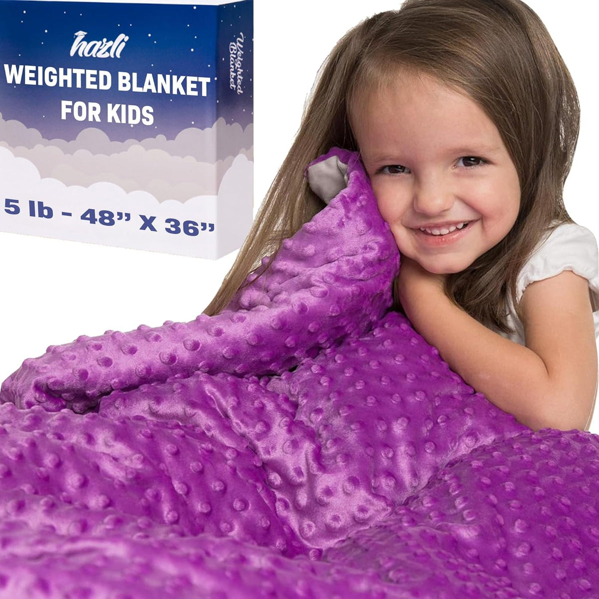 5 Lbs Kids Weighted Blanket with Cover | 36"x48" | 100% Cotton, Glass Beads-19