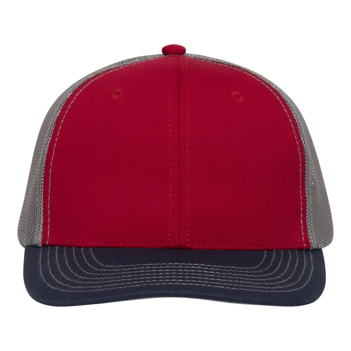 Red Cap | TriColor | Glacier MeshBack-2