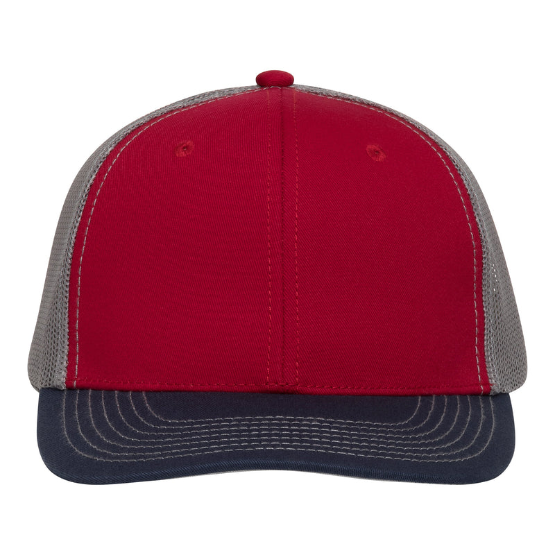 Red Cap | TriColor | Glacier MeshBack-2