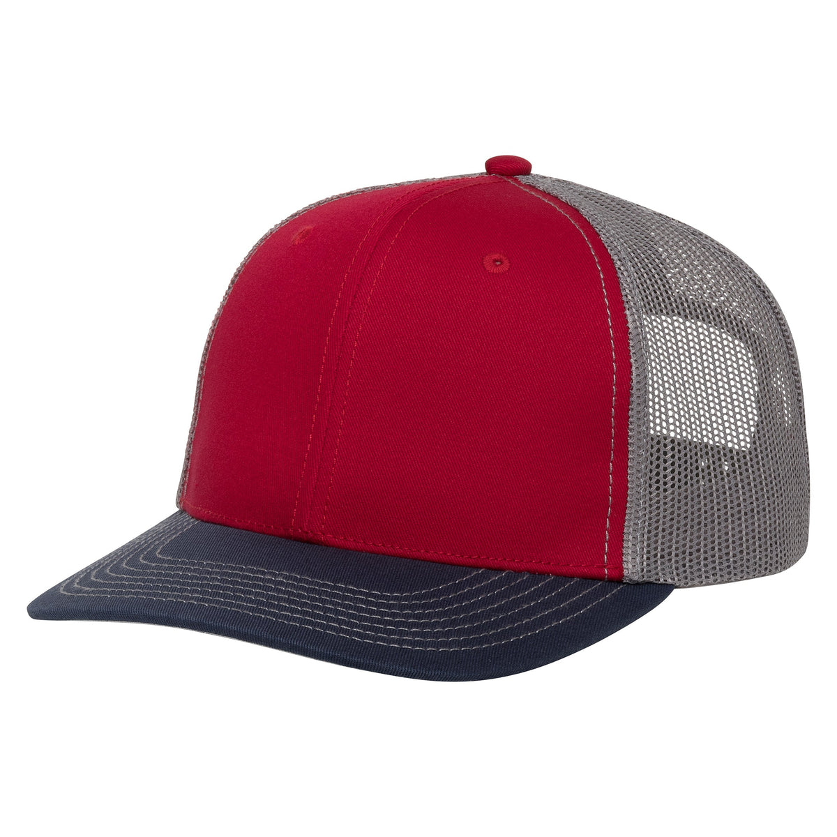 Red Cap | TriColor | Glacier MeshBack-1