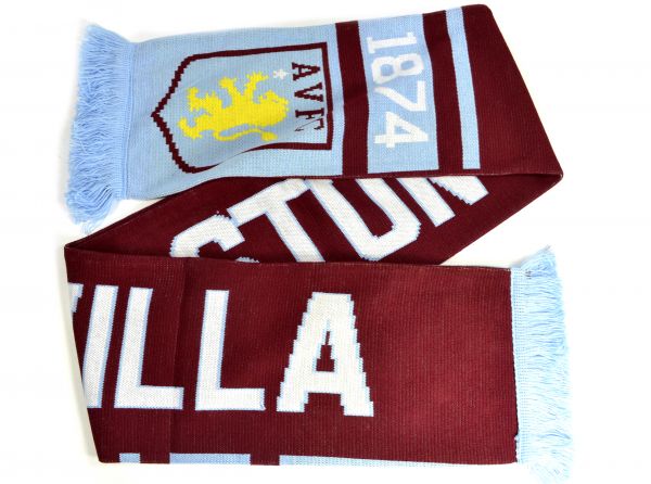 Aston Villa Nero Scarf Classic Crest-1