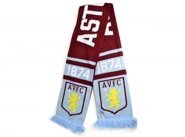 Aston Villa Nero Scarf Classic Crest-2