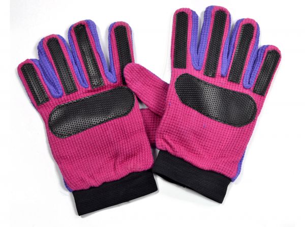 BB Sports Cotton Mesh Goal Keeper Gloves Mens Pink Purple