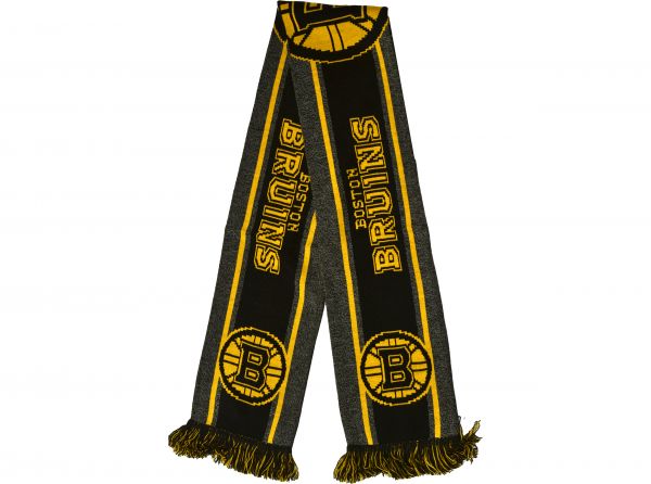 Boston Bruins Big Logo NHL Scarf Grey Black Yellow-2