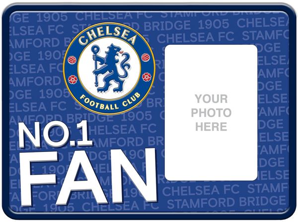 Chelsea FC Embossed Metal No 1 Fan Photo Frame Sign