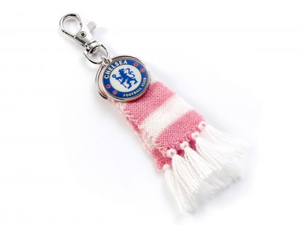 Chelsea FC Pink Stripe Scarf and Crest Backpack Hanger