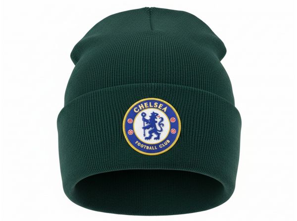 Chelsea Knitted Crest Turn Up Bronx Hat Dark Grey