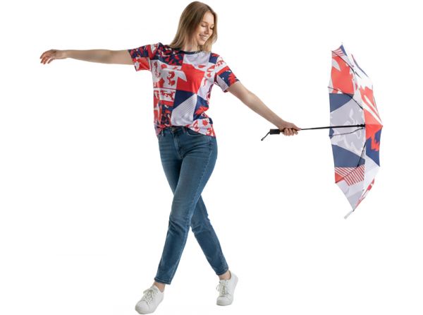 England FA Pocket Umbrella White Red Blue