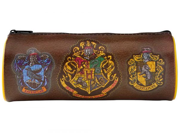 Harry Potter Crest Barrel Pencil Case Brown – official Wizarding World merchandise photo (1 of 2)