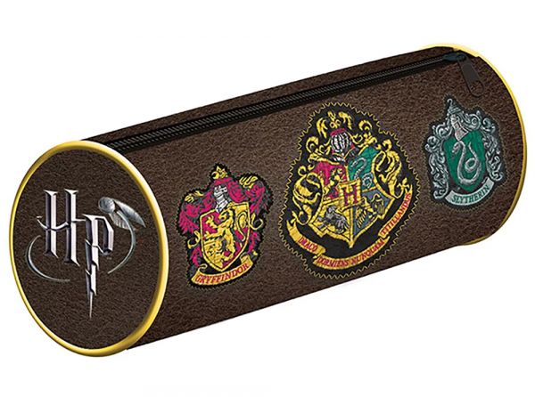 Harry Potter Crest Barrel Pencil Case Brown – official Wizarding World merchandise photo (2 of 2)