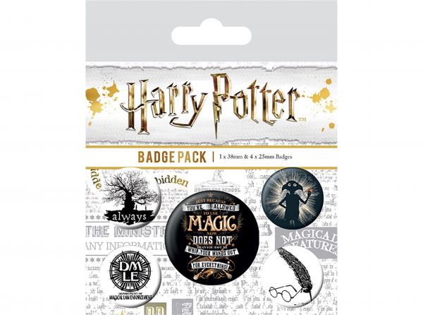 Harry Potter Deathly Hallows Symbols Badge Pack – official Wizarding World merchandise photo