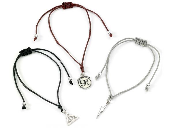 Harry Potter Platform 9 Quarters Lightning Bolt and Deathly Hallows Friendship Bracelet Set – official Wizarding World merchandise photo (1 of 3)