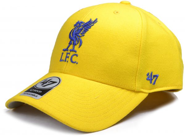 Liverpool 47 Brand MVP Baseball Cap Liverbird Crest Yellow Upper Silesia Flag