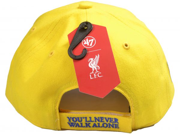 Liverpool 47 Brand MVP Baseball Cap Liverbird Crest Yellow Upper Silesia Flag