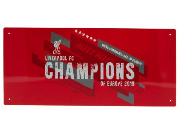Liverpool Champions Of Europe 2019 Dark Metal Street Sign