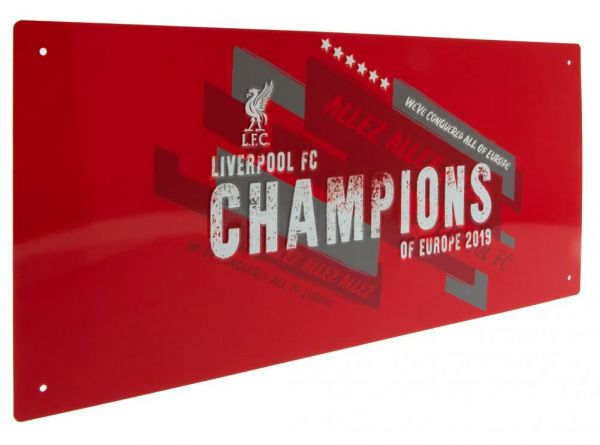 Liverpool Champions Of Europe 2019 Dark Metal Street Sign
