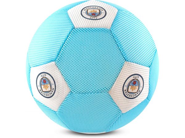 Man City 14 Inch Mesh Play Ball White Sky Blue