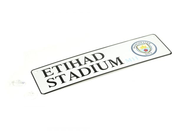 Man City 3D Embossed Metal Hanging Street Sign