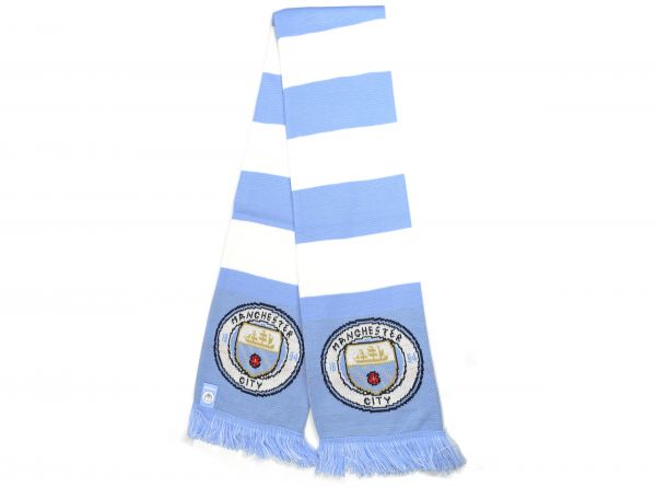 Man City Bar Scarf Sky Blue White
