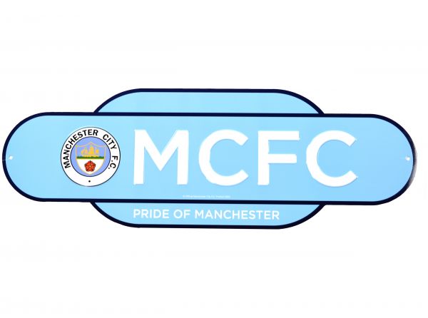 Manchester City FC Colour Retro Years Metal Street Sign