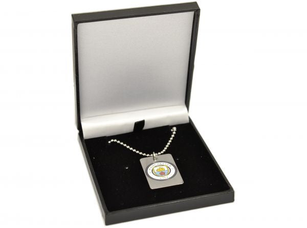 Man City Enamel Crest Dog Tag and Chain