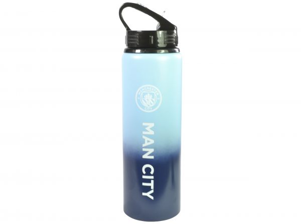 Man City Fade Aluminium Water Bottle White Print 750ml