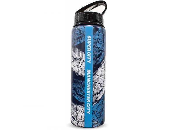 Man City FC Super City Premium Print Aluminium Water Bottle 750ml