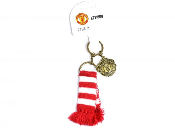 Man UTD Scarf Charm Keyring Red-2