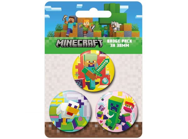 Minecraft Characters Badge Pack - Minecraft official licensed merchandise