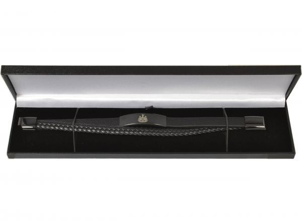 Newcastle United Black Leather Bracelet
