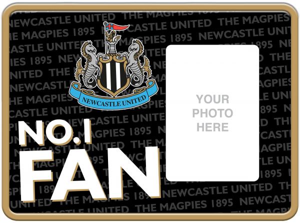 Newcastle United Embossed No 1 Fan Metal Photo Frame Sign