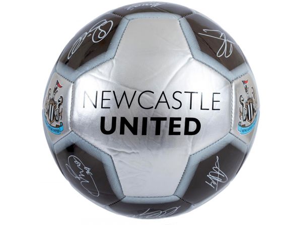 Newcastle United Metalic Silver Black Signature Ball Size 5
