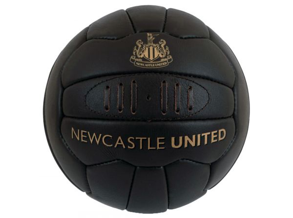 Newcastle United Retro Heritage Leather Ball Gold Crest Size 5
