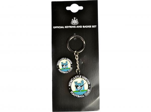 Newcastle United Retro Keyring and Badge Set