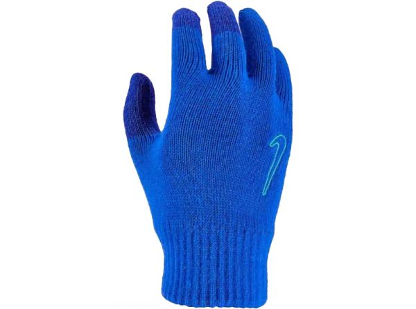 Nike Swoosh Knit YA Grip Gloves 2 0 Signal Blue Game Royal Turquoise Blue