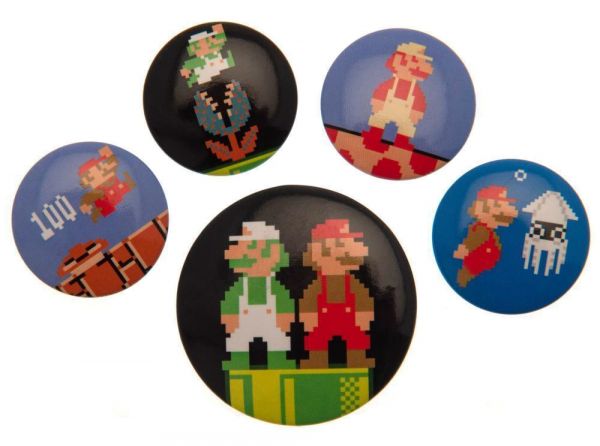 Nintendo Super Mario Badge Pack - Nintendo official licensed merchandise